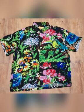 Vintage Jams World Hawaiian Shirt Men's 2XL Coral Abyss Hawaii Floral toucan XXL